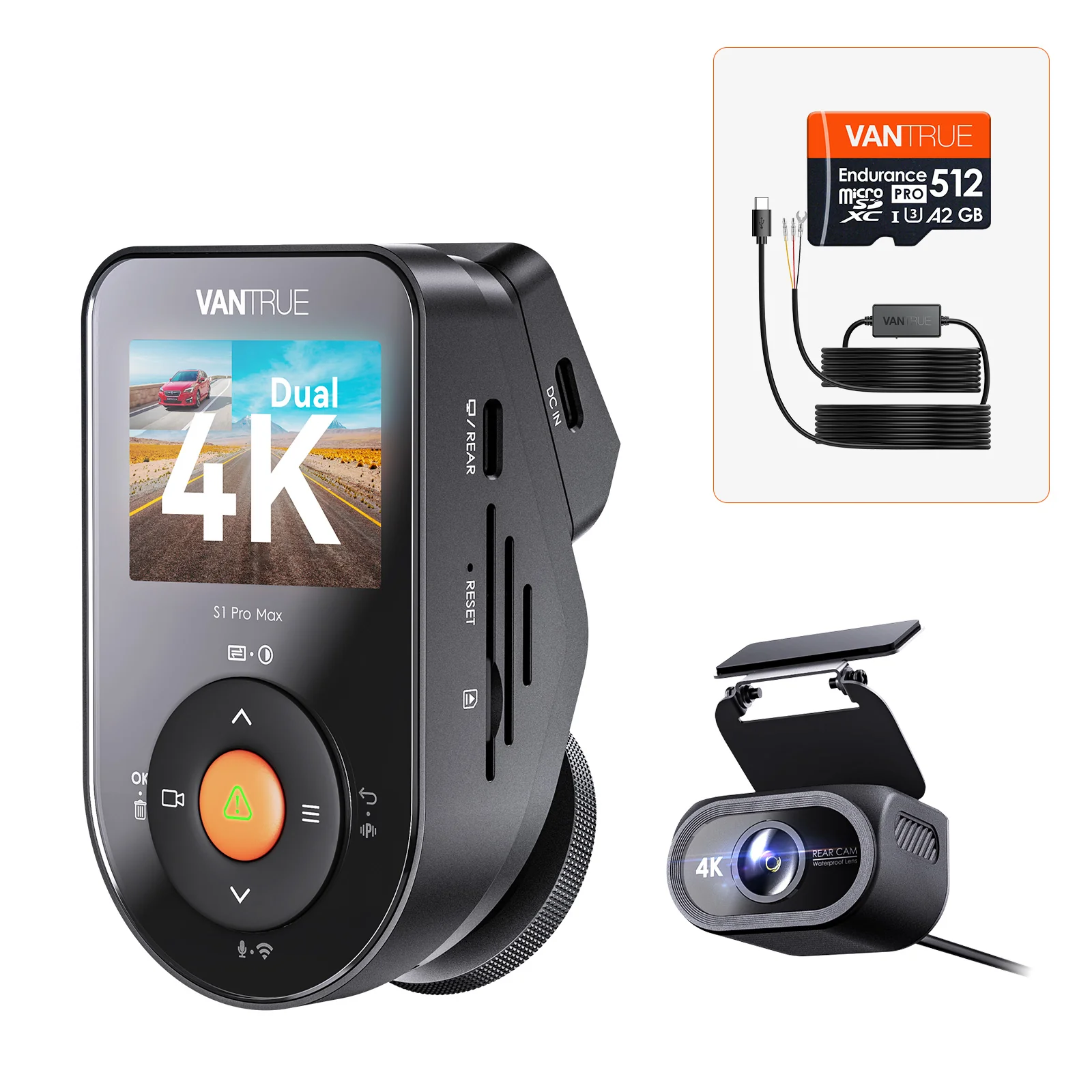 Bundle: S1 Pro Max(4K+4K) + VP03 Hardwire Kit + 512GB Card