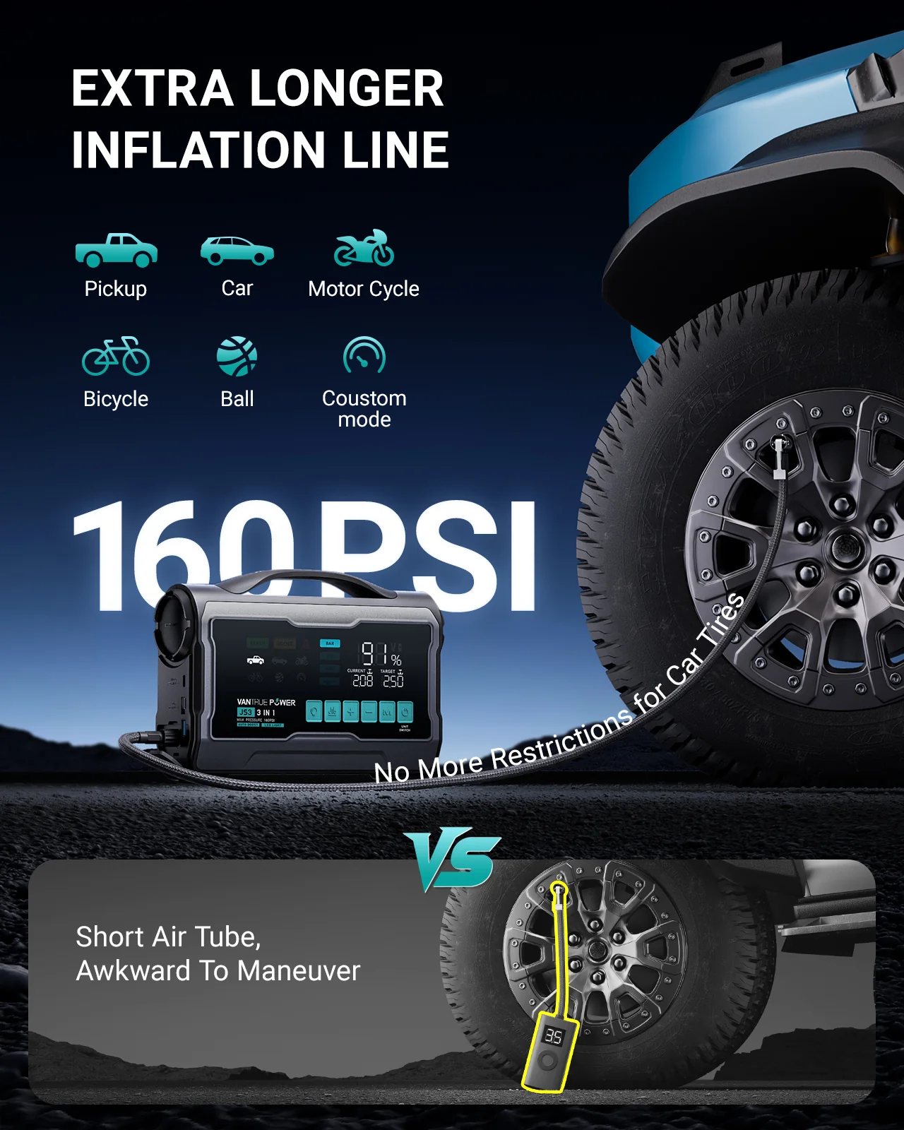 JS3&JS2 All-in-One Jump Starter & Air Compressor - Image 3