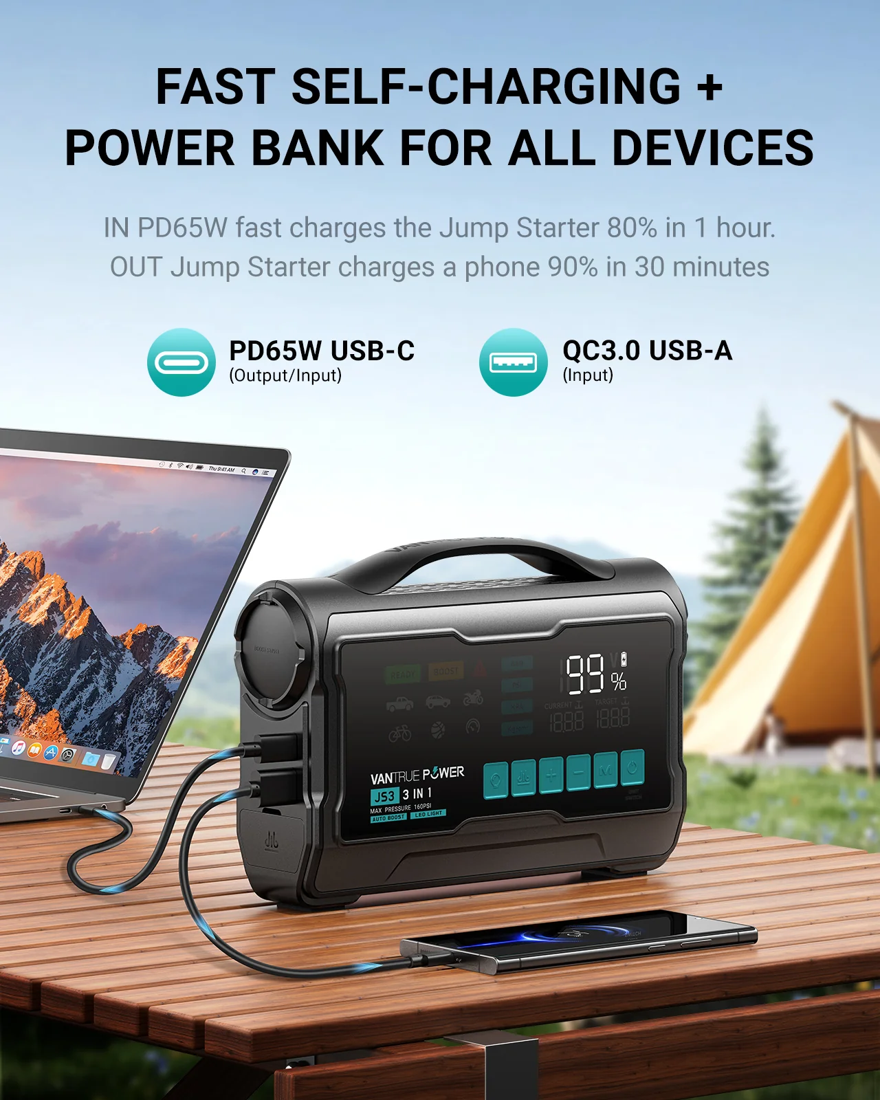JS3&JS2 All-in-One Jump Starter & Air Compressor - Image 4