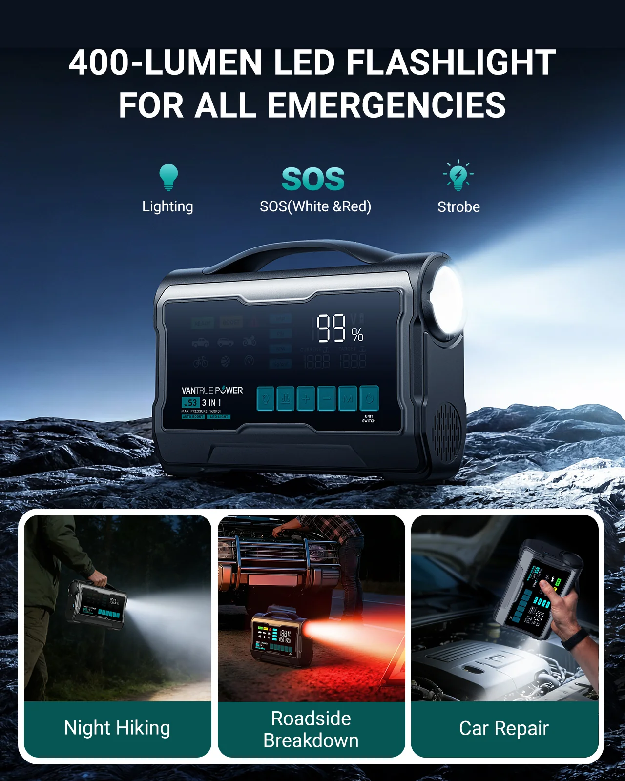 JS3&JS2 All-in-One Jump Starter & Air Compressor - Image 5